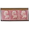 Image 1 : Encased Postage Stamp, Nine Cents, Strip  of Three 3¢ Stamps Feuchtwanger Design