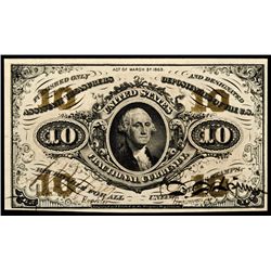 Fractional Currency, FR-1254 3rd Issue 10¢ Washington
