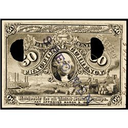 Fractional Currency Milton 2E50F.4A 2nd Issue 50¢ Experimental Face Fiber Paper.