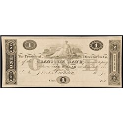 Haxby Plate Note. Cranston, R.I. Abner Reed Engraved on Yellow Paper Proof Note