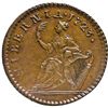 Image 2 : Choice Uncirculated 1723 Wood's Hibernia Farthing, D:G: REX. Type. 11 Harp Strings