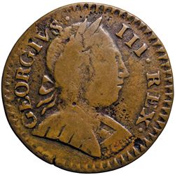 1788 Vermont Copper. GEORGIVS III REX. Ryder-31 variety, Very Fine