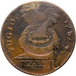 1787 Fugio Cent. Pointed Rays / UNITED STATES, Cross After Date Type  Newman 1-B
