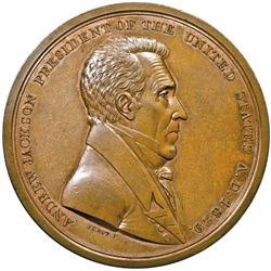 Rare 1829-Dated Andrew Jackson Indian Peace Medal. Medium Size. Struck in Bronze