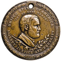1871 Ulysses S. Grant United States Mint Indian Peace Medal. Bronzed Copper