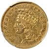 Image 1 : 1855 Indian Princess Head $3.00 Gold. PCGS graded Extremely Fine-40