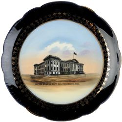 Early San Francisco Mint Souvenir Plate, c. 1910 Multicolored with Gold Trim