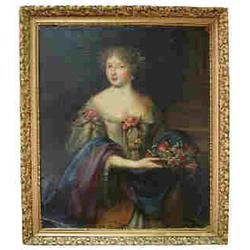 CIRCLE OF PIETER VAN DER FAES LELY Portrait of a Young Aristocratic Lady with Flowers