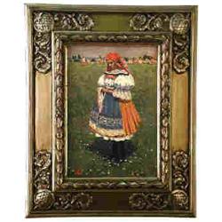 JOZA UPRKA 1861 Knezdub na Morave - 1940 Hroznova Lhota Countrygirl in Folk Costume