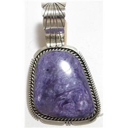 Navajo Charoite Sterling Silver Pendant - Eugene Belone