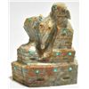 Image 4 : Zuni Picasso Marble & Turquoise Eagle Cat & Anteater Fetish - Michael Laweka