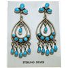 Image 1 : Navajo Turquoise Sterling Silver Post Earrings - Eleanor Largo