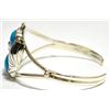 Image 2 : Navajo Turquoise Sterling Silver Eagle Cuff Bracelet - Running Bear