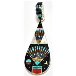 Navajo Multi-Stone Night Sky Sterling Silver Pendant - Erwin Tsosie