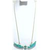 Image 1 : Navajo Turquoise & Mother of Pearl Beak Sterling Silver Necklace - Ben Livingston