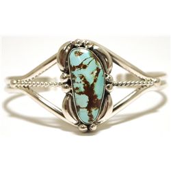 Navajo Kingman Turquoise Sterling Silver Cuff Bracelet - Mary Ann Spencer