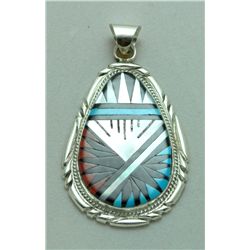 Zuni Multi-Stone Egg Shape Pendant
