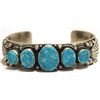 Image 1 : Old Pawn Navajo Kingman Turquoise Sterling Silver Cuff Bracelet - Thomas Francisco