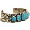 Image 2 : Old Pawn Navajo Kingman Turquoise Sterling Silver Cuff Bracelet - Thomas Francisco