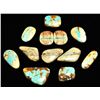 Image 3 : Non-Native Nevada Boulder Turquoise Stone Lot - 12 Stones - 340 Carat