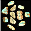 Image 4 : Non-Native Nevada Boulder Turquoise Stone Lot - 12 Stones - 340 Carat