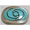 Image 1 : Zuni Turquoise Inlay Sterling Silver Buckle - Amy Quandelacy