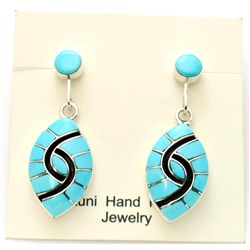 Zuni Turquoise Small Oval Earrings - Amy Quandelacy