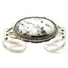Image 1 : Navajo White Buffalo Sterling Silver Cuff Bracelet - Eugene Belone
