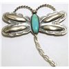 Image 1 : Navajo Turquoise Sterling Silver Dragonfly Pin - Tim Yazzie