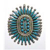 Image 1 : Zuni Turquoise Ovoid Pendant & Pin