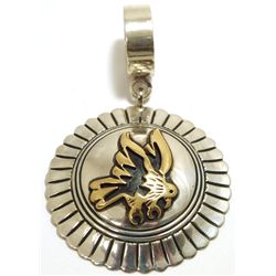 Navajo 12k Gold Fill over Sterling Silver Eagle Pendant - Tommy Singer