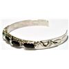 Image 2 : Zuni Onyx Snake Sterling Silver Cuff Bracelet - Effie Calavaza