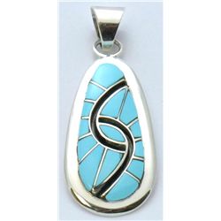 Zuni Turquoise Small Oval Pendant - Amy Quandelacy