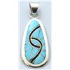 Image 1 : Zuni Turquoise Small Oval Pendant - Amy Quandelacy