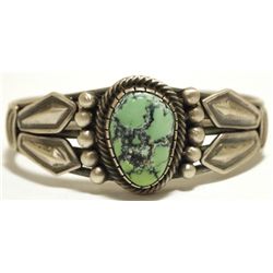 Old Pawn Navajo Carico Lake Turquoise Sterling Silver Cuff Bracelet - Raymond Beard