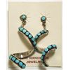 Image 1 : Zuni Turquoise Dots Sterling Silver Spiraling Post Earrings - Everett Abeita