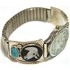 Image 2 : Zuni Multi-Stone Inlay Horse Sterling Silver Men's Watch - Isabelle Simplicio