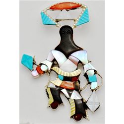 Zuni Multi-Stone Kachina Pendant & Pin - Jonathan Beyuka