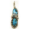 Image 1 : Zuni Turquoise Sterling Silver Snake Pendant - Effie Calavaza