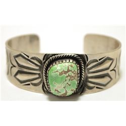 Old Pawn Navajo Carico Lake Turquoise Sterling Silver Cuff Bracelet - Paul Livingston