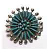 Image 1 : Zuni Turquoise Medium Flower Pendant & Pin