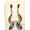 Image 1 : Zuni Multi-Stone Inlay Sterling Silver Spiraling Post Earrings - Idella Edaakie