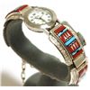 Image 1 : Zuni Multi-Stone Inlay Sun Face Link Bracelet Women's Watch - Raylan & Patty Edaakie