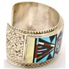 Image 2 : Zuni Multi-Stone Sterling Silver Bracelet - Ricky Vacit