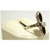 Image 2 : Zuni Onyx Sterling Silver Snake w/Turquoise Eyes Women's Ring - Effie Calavaza