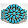 Image 1 : Navajo Turquoise Cluster Sterling Silver Cuff Bracelet - Juliana Williams