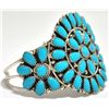 Image 2 : Navajo Turquoise Cluster Sterling Silver Cuff Bracelet - Juliana Williams