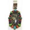 Image 1 : Old Pawn Navajo Multi-Stone Sterling Silver Pendant - Kirk Smith