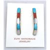 Image 1 : Zuni Multi-Stone J-Shape Earrings