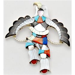 Zuni Multi-Stone Kachina Pendant & Pin - Jonathan Beyuka